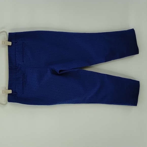 Hilary Radley crop ankle pants blue on blue design size 8 stretch mid rise - Picture 6 of 11